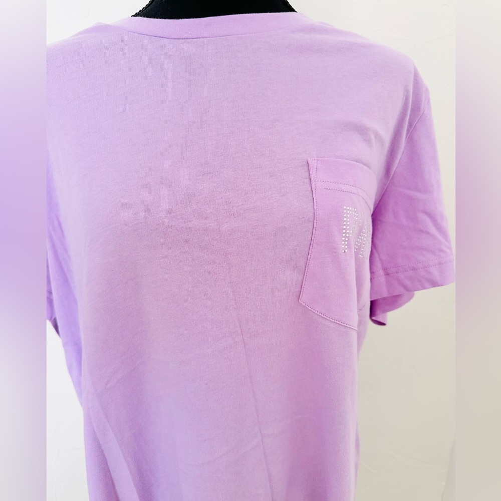 VS PINK Petal Lilac Shine Bling Campus T-Shirt